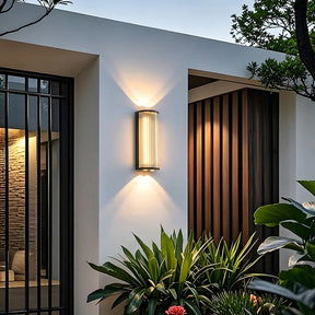 Modern Vertical Glass Stainless Steel Outdoor Wall Lights for Patio Garden