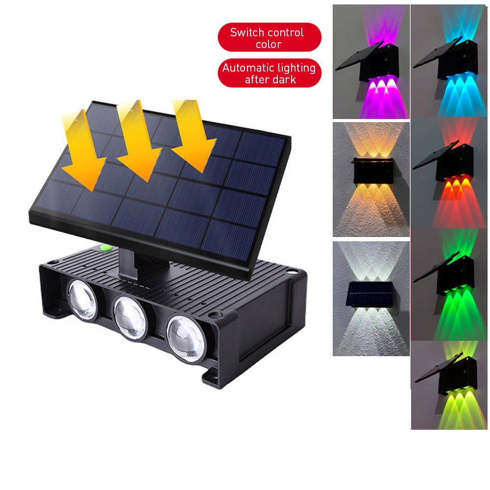 External Solar Wall Lights Up & Down Waterproof Garden Wall Lamp, Dusk-to-Dawn