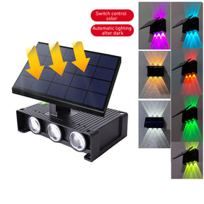 External Solar Wall Lights Up & Down Waterproof Garden Wall Lamp, Dusk-to-Dawn