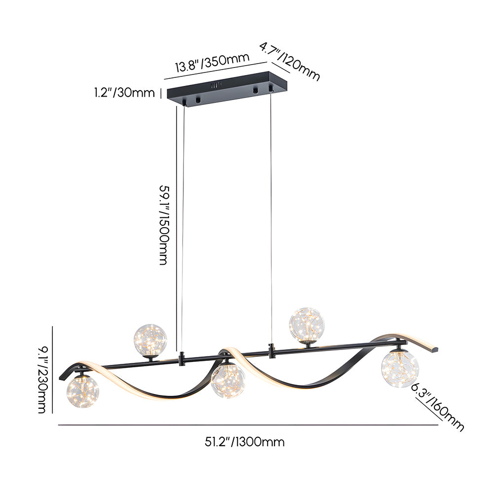 Modern Pendant Lights LED Linear Kitchen Island Lighting