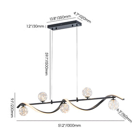 Modern Pendant Lights LED Linear Kitchen Island Lighting