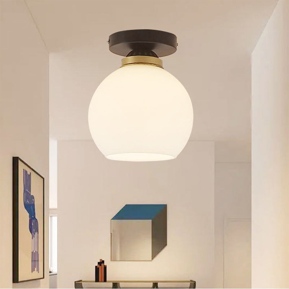 Modern Black Flush Globe Ceiling Light