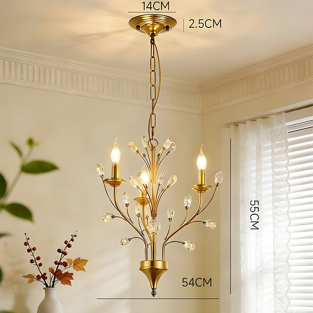Modern Floral and Clear Glass Leaf Crystal Pendant Lights for Kitchen Island