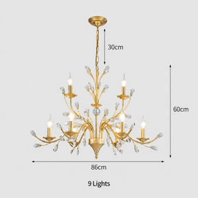 Modern Floral and Clear Glass Leaf Crystal Pendant Lights for Kitchen Island
