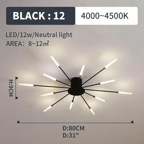 Multiple-Head Creativity Bedroom LED Ceiling Light