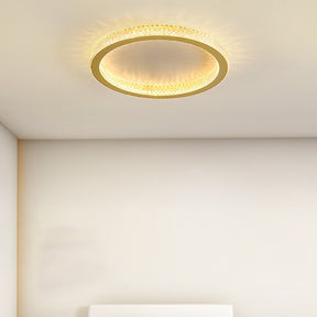 Modern Luxury Black Crystal Ring LED Halo Bedroom Ceiling Light