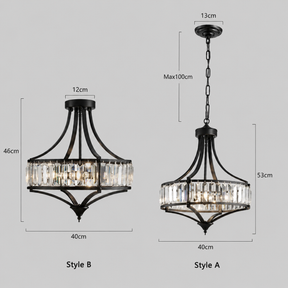 Modern Iron Crystal Large Ceiling Lights for Entryway Dining Room