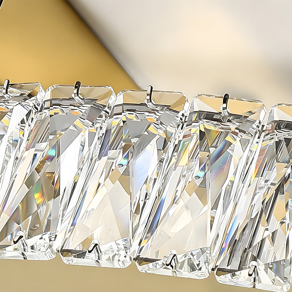 Modern Luxury Stainless Steel K9 Crystal Round Ceiling Lights for Living Room