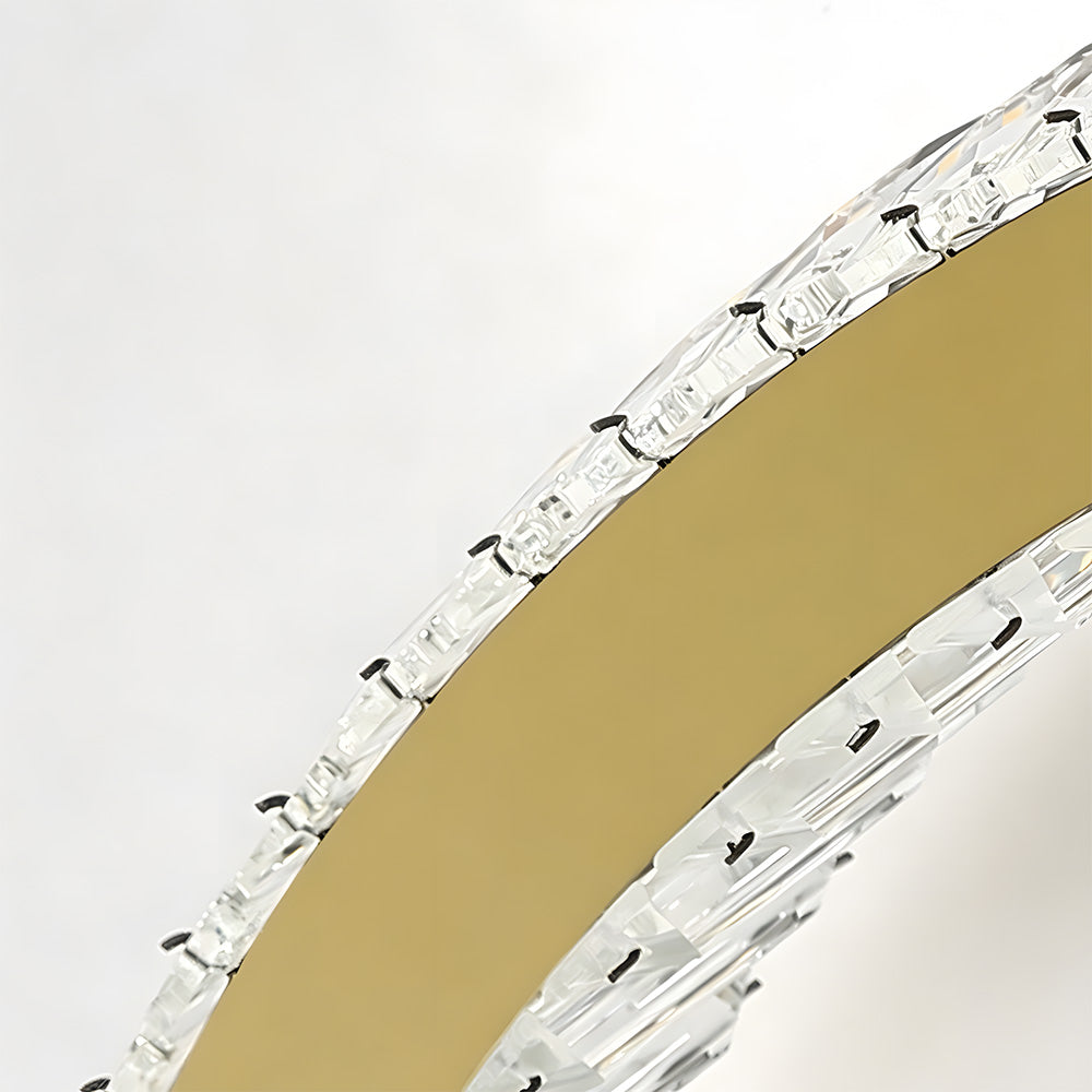 Modern Luxury Stainless Steel K9 Crystal Round Ceiling Lights for Living Room