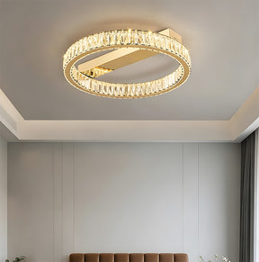 Modern Luxury Stainless Steel K9 Crystal Round Ceiling Lights for Living Room