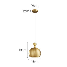 Modern Brass Gold Bedroom Pendant Light