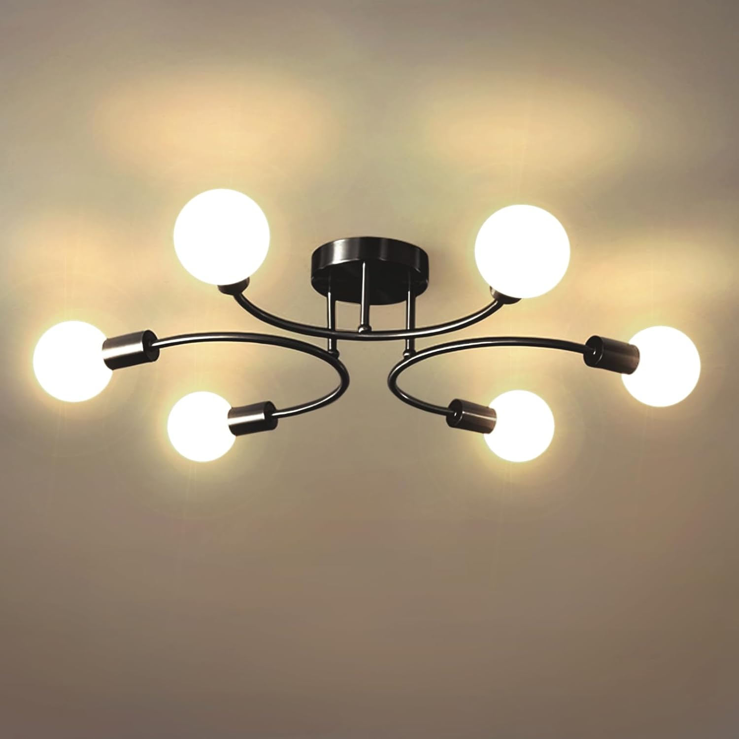 Creative Multi-Bulb Golden Bedroom Ceiling Light