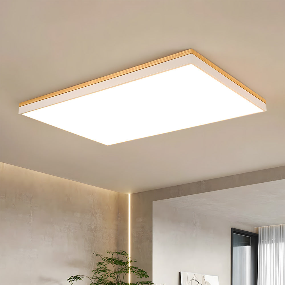 Modern Wooden Dimmable Flush Mount LED Ceiling Lights for Living Room Hallway