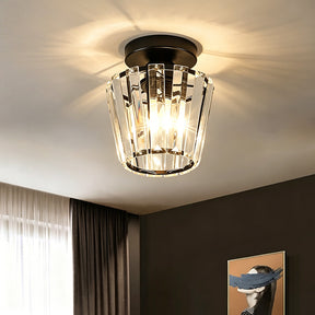 Modern Crystal Flush Mount Light Luxury Prism Ceiling Lamp for Hallway