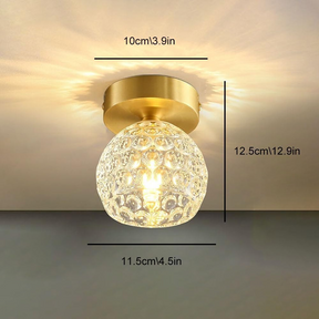 Contemporary Mini Clear Semi-Flush Hallway Ceiling Light