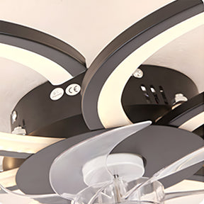 Modern Low Profile Flush Ceiling Fan with Lights, Dimmable, 6-Speed