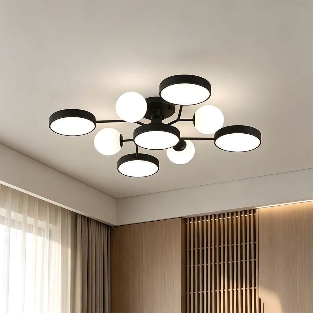 Modern Multi Arm Glass LED Flush Mount Ceiling Lights for Living Room