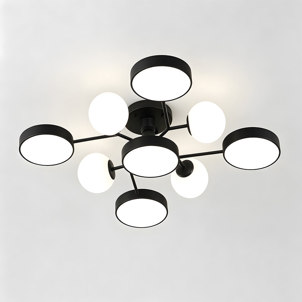Modern Multi Arm Glass LED Flush Mount Ceiling Lights for Living Room
