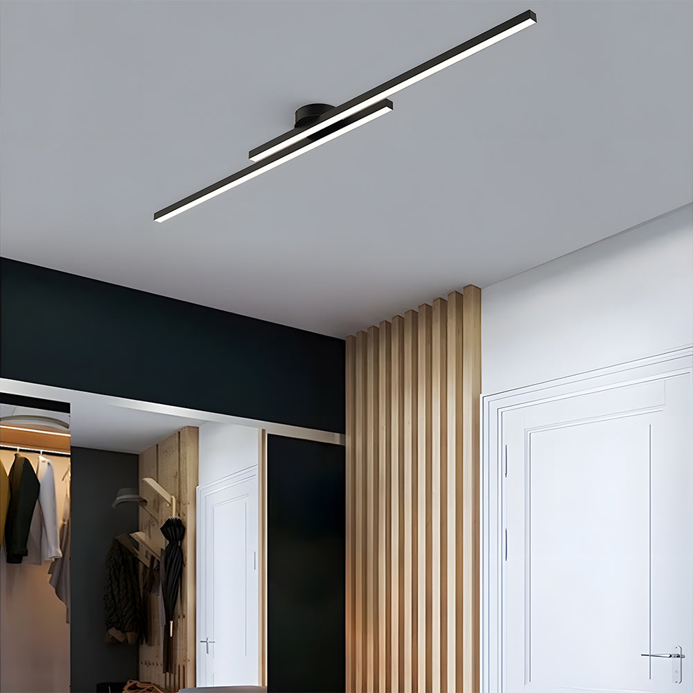 Modern Black Long Strip LED Ceiling Lights
