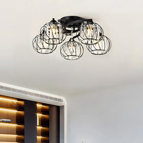Crystal Black Semi Flush Ceiling Lights For Living Room