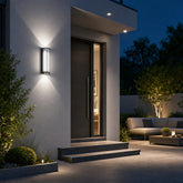 Up and Down Glass Black Outdoor Wall Lights for Garden