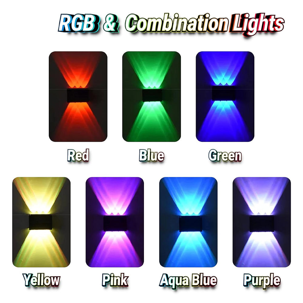External Solar Wall Lights Up & Down Waterproof Garden Wall Lamp, Dusk-to-Dawn