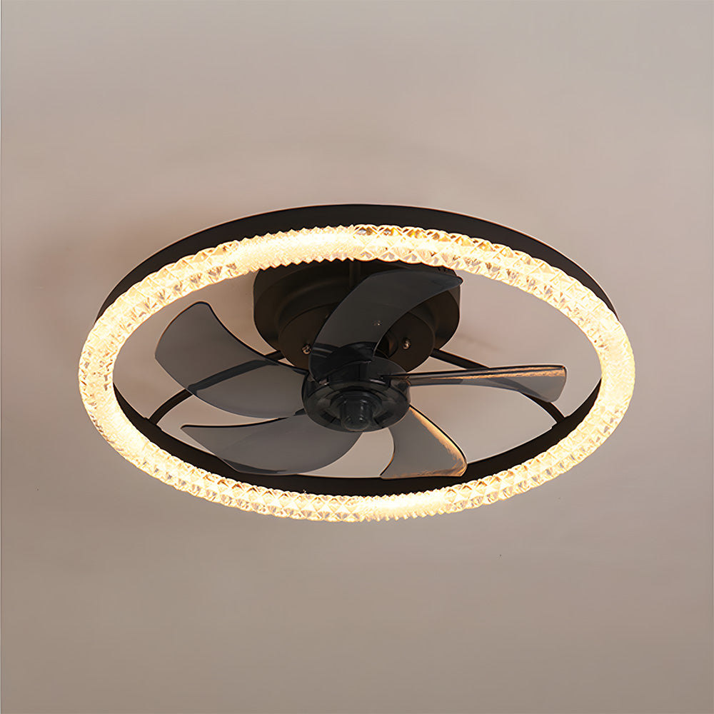 LED Dimmable 6-Speed Adjustable Reversible Ceiling Fan Light for Bedroom