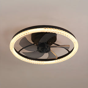 LED Dimmable 6-Speed Adjustable Reversible Ceiling Fan Light for Bedroom