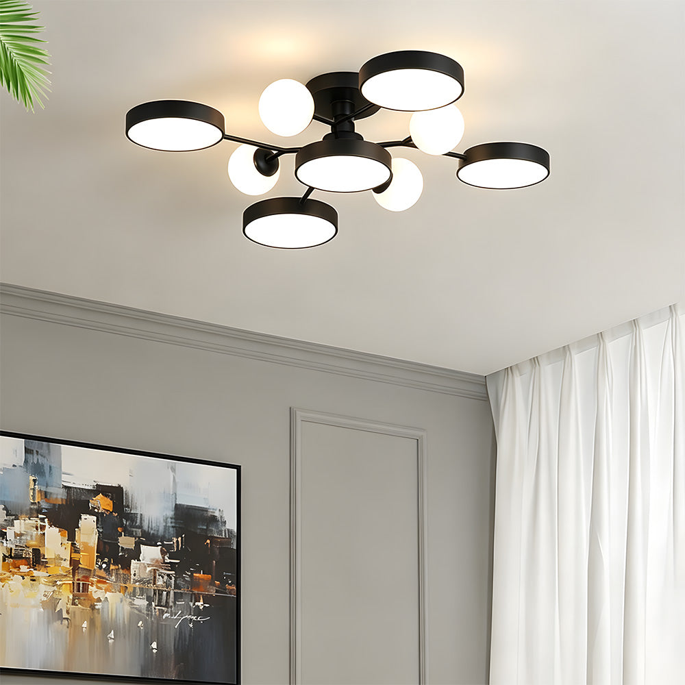 Modern Multi Arm Glass LED Flush Mount Ceiling Lights for Living Room