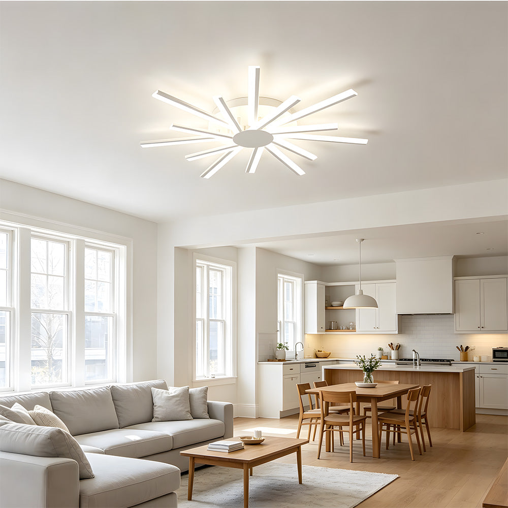 Stylish Multi Arm Acrylic LED Ceiling Lights for Living Room