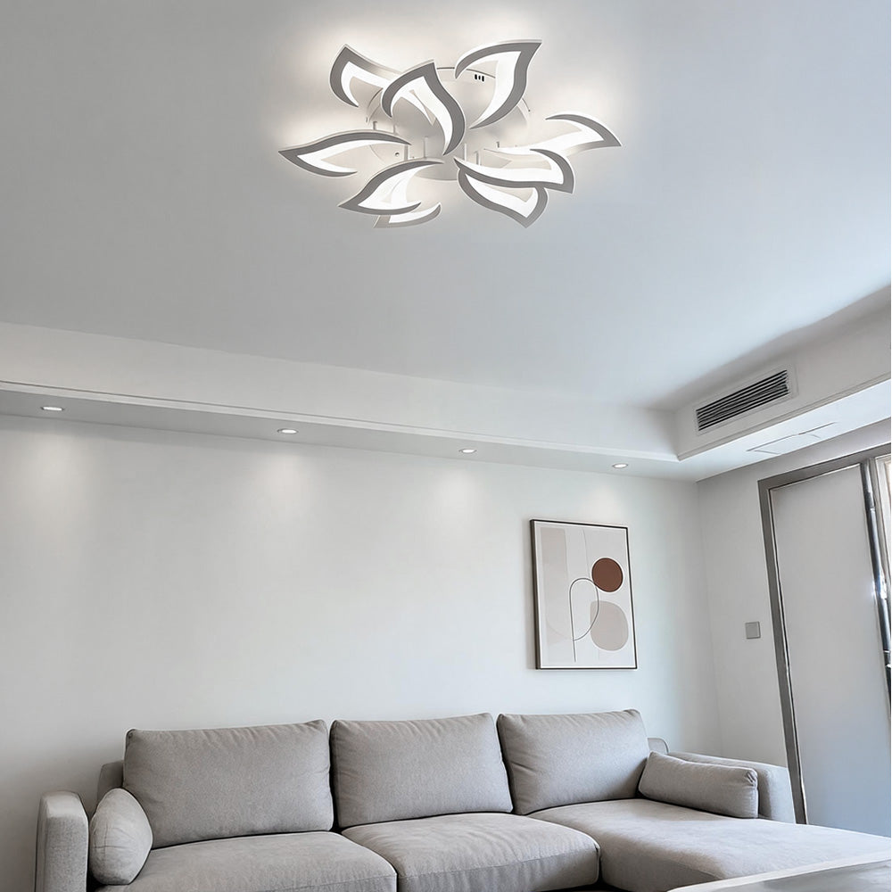 Contemporary Flower Shape Iron LED Ceiling Light For Living Room