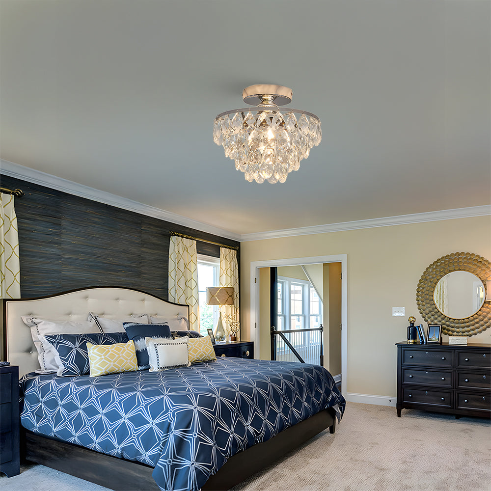 Crystal Semi Flush Mount Ceiling Lights for Hallway