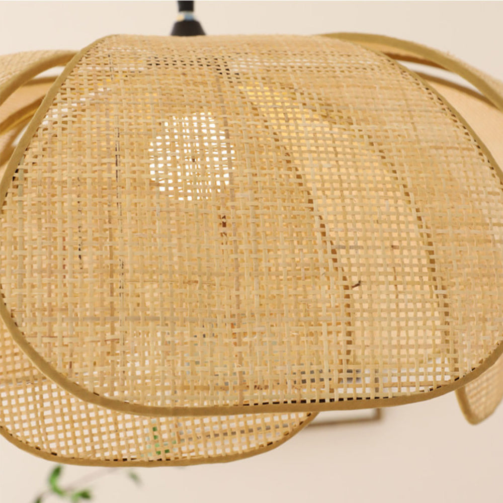 Rattan Petal Rustic Lamp Shade Pendant Light