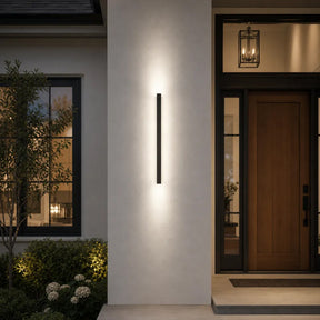 Modern Minimalist Black LED Linear Outdoor Wall Lamp