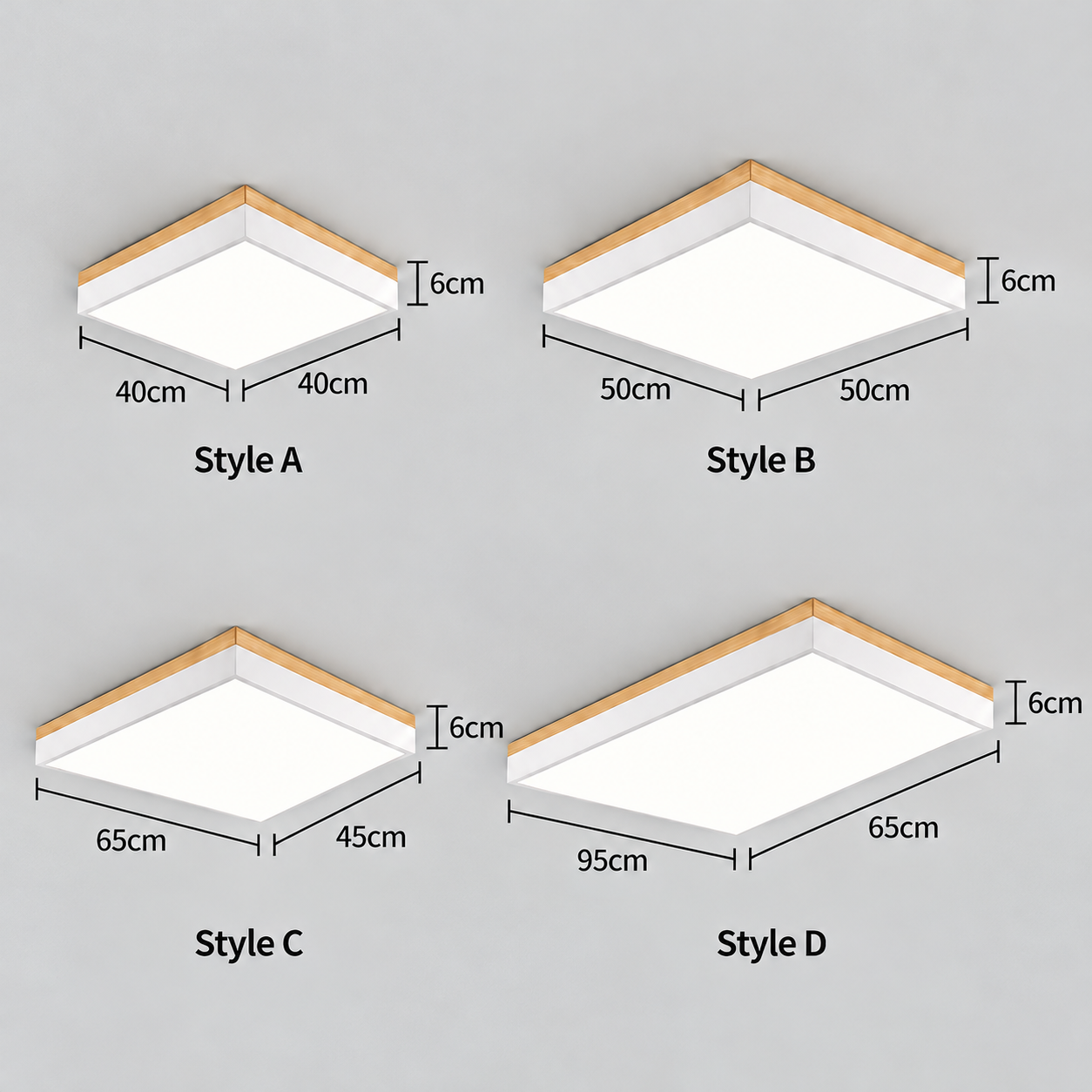 Modern Wooden Dimmable Flush Mount LED Ceiling Lights for Living Room Hallway