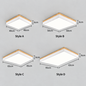 Modern Wooden Dimmable Flush Mount LED Ceiling Lights for Living Room Hallway