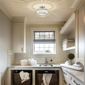 Contemporary semi flush mount crystal hall ceiling lights