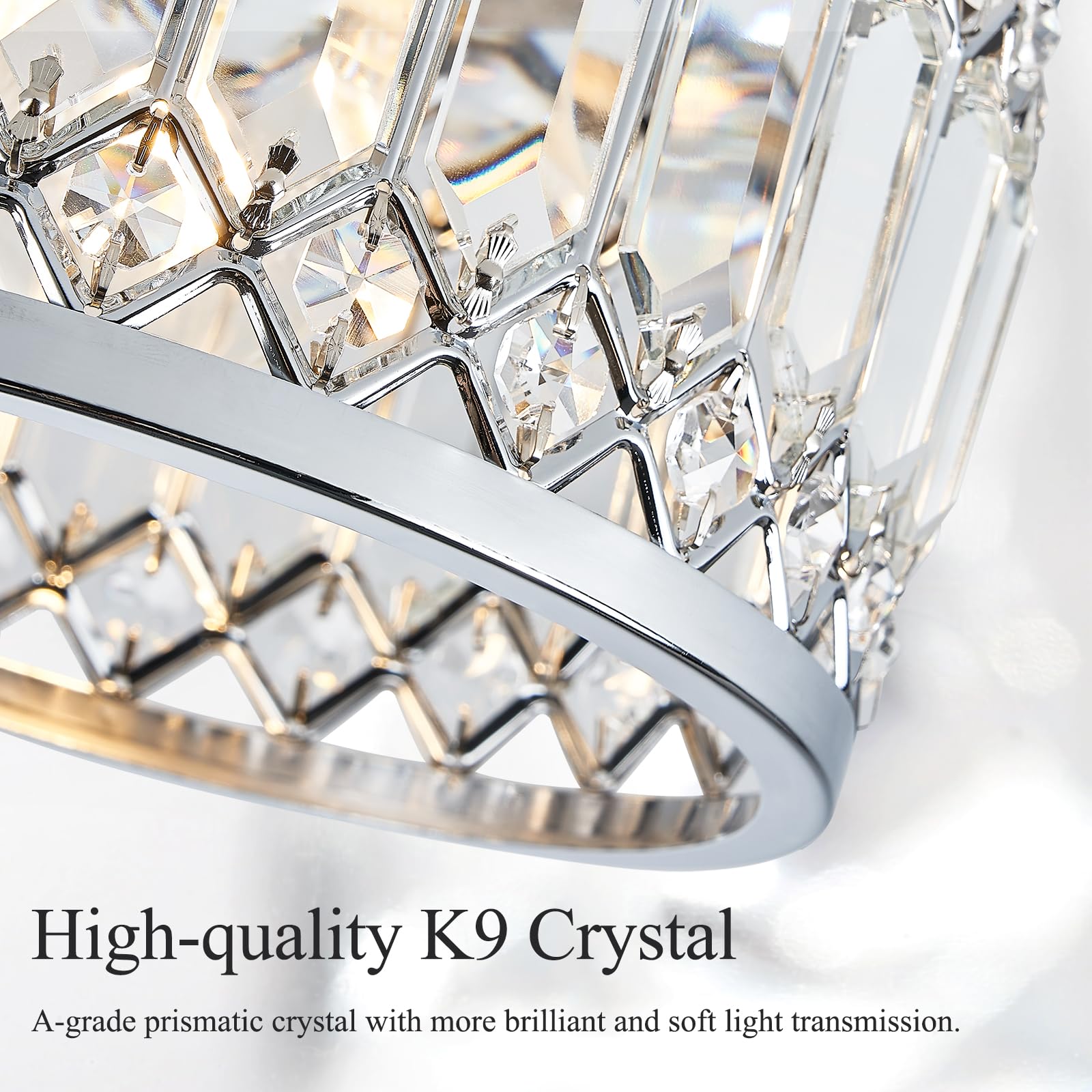 Contemporary semi flush mount crystal hall ceiling lights