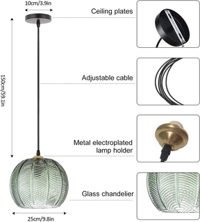 Modern Green Glass Hanging Lamp
