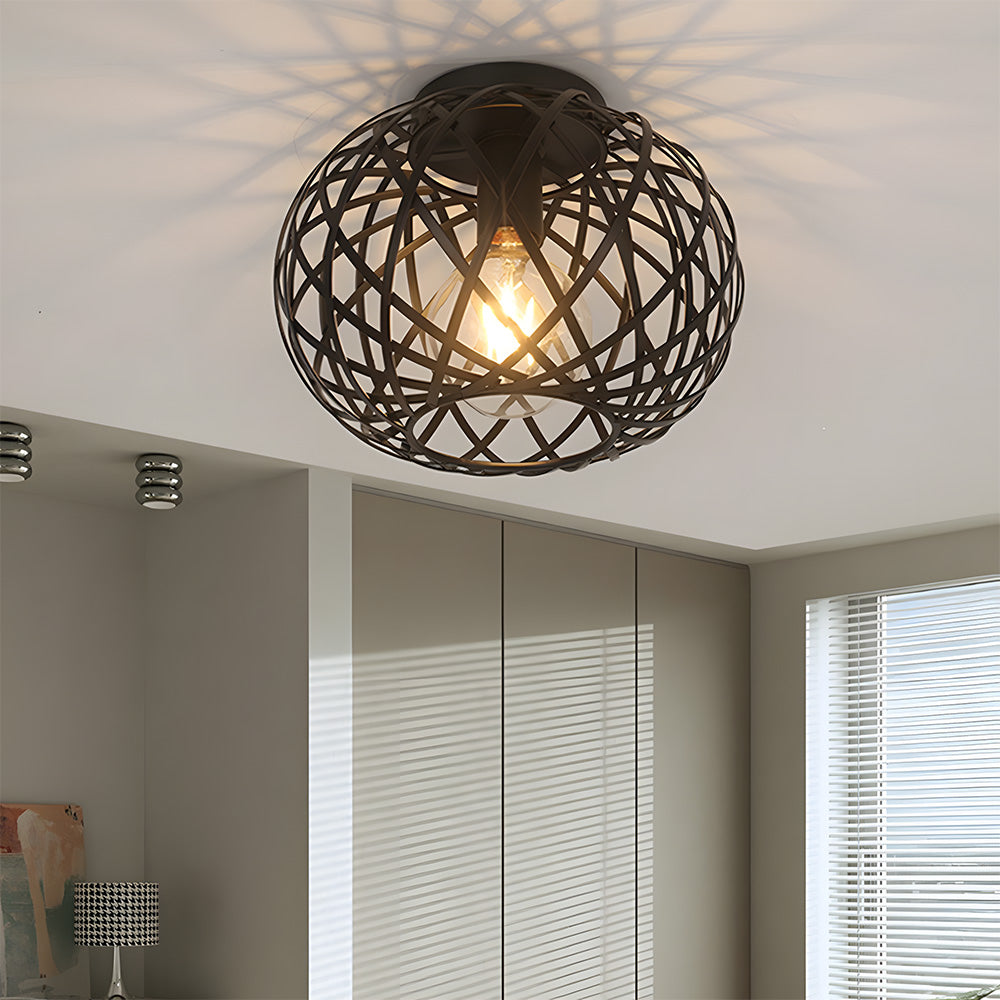Vintage Industrial Metal Cage Ceiling Lights for Hallway Kitchen