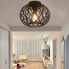 Vintage Industrial Metal Cage Ceiling Lights for Hallway Kitchen