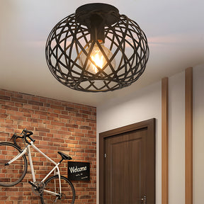 Vintage Industrial Metal Cage Ceiling Lights for Hallway Kitchen