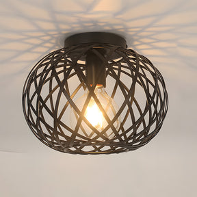 Vintage Industrial Metal Cage Ceiling Lights for Hallway Kitchen