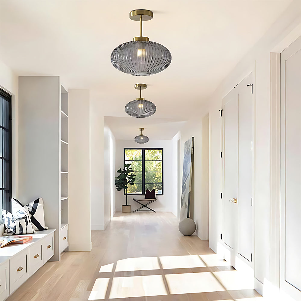 Mid century close to ceiling lights for hallway