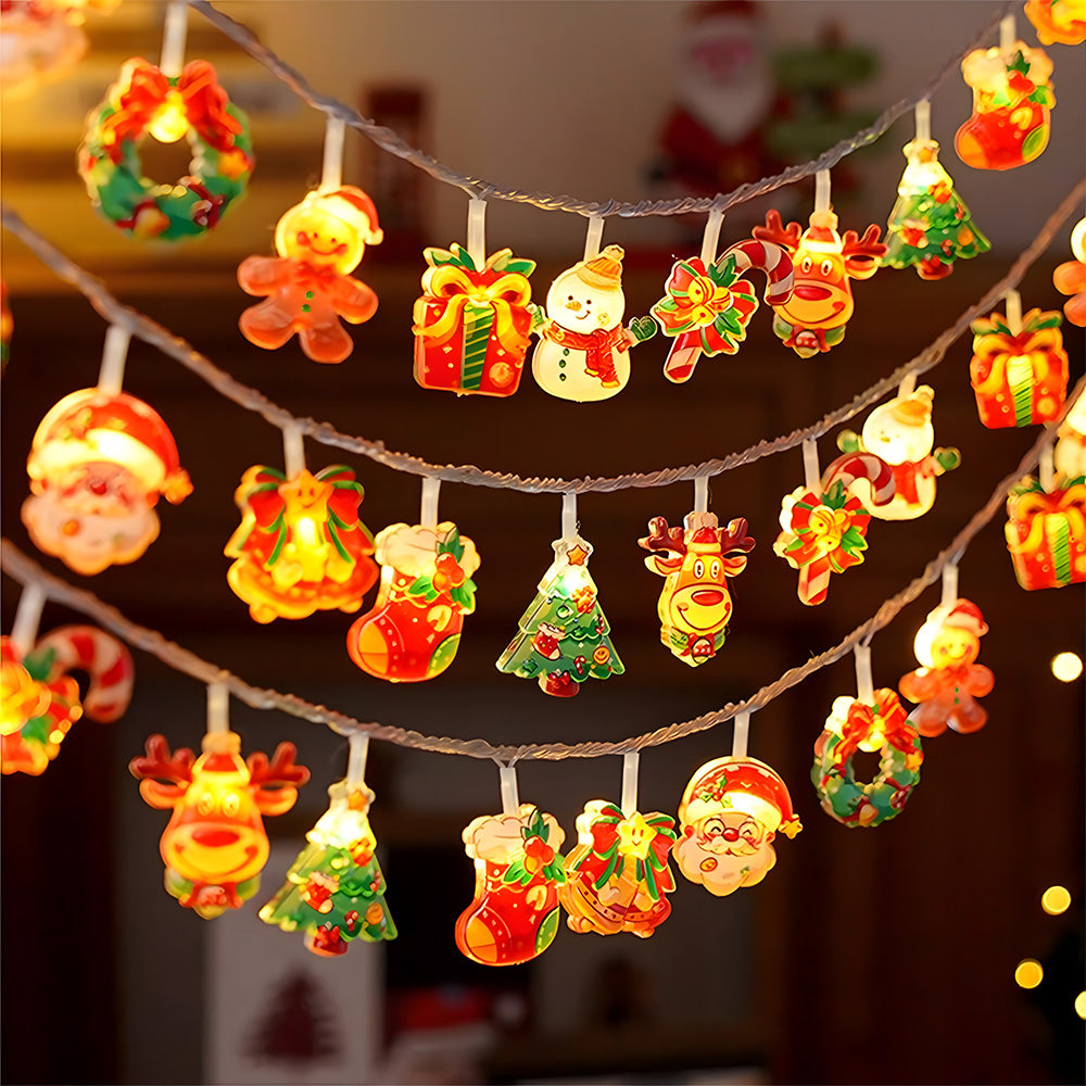 Christmas Tree Snowman Battery Powered Decorative String Lights
