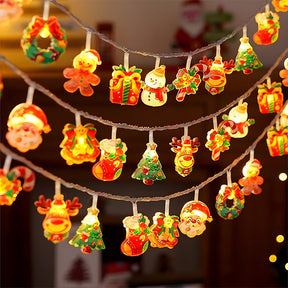 Christmas Tree Snowman Battery Powered Decorative String Lights