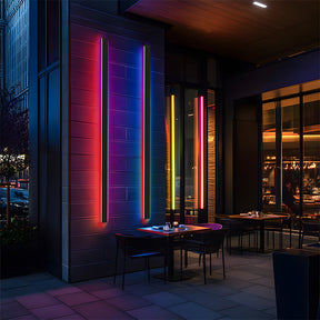 Outdoor RGB Wall Lights IP65 Waterproof Long Wall Sconce with Remote