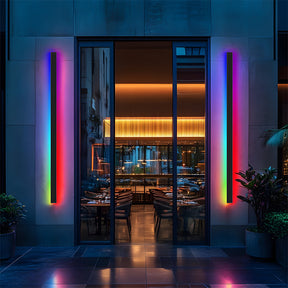 Outdoor RGB Wall Lights IP65 Waterproof Long Wall Sconce with Remote