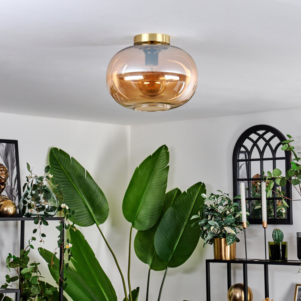 Vintage Amber Glass Ceiling Lights For Living Room