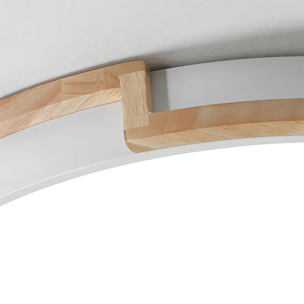Contemporary Wood LED Flush Ceiling Lights For Bedroom